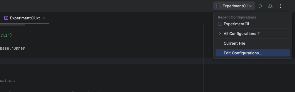Intellij Open Run Config